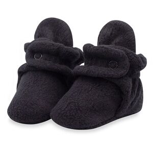 Zutano 12M black fleece bootie slippers